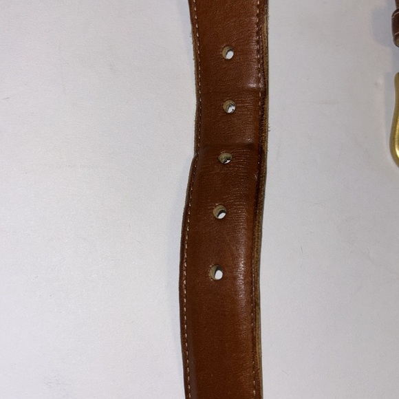 COACH BELT VINTAGE 3380 NATURAL BEIGE WOVEN UNISEX BELT BROWN LEATHER 40” LENGTH - Picture 4 of 6